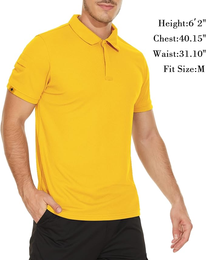 V VALANCH Mens Polo Shirts Short Sleeve Moisture Wicking Golf Polo Athletic Collared Shirt Tennis T-Shirt Tops
