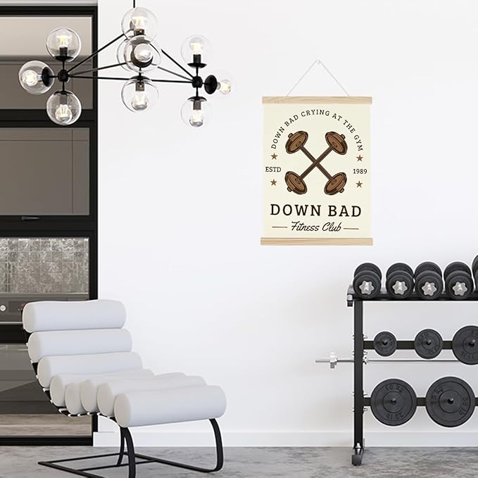 Gym Motivational Posters Funny College Dorm Posters Gifts for Guys Girls Friends Down Bad Crying at The Gym Flag Wall Art Decor Sign for Home Gym Bedroom Office
