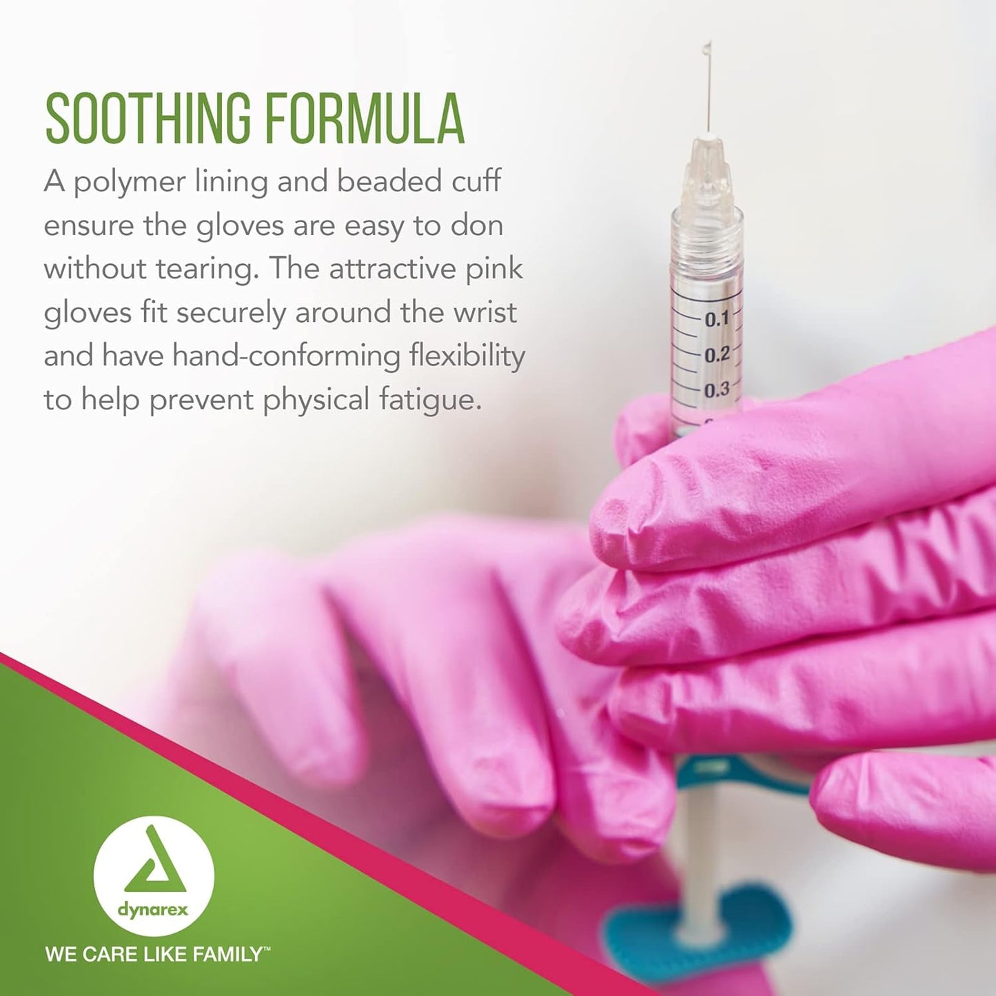 Dynarex AloeSkin Nitrile Exam Gloves with Aloe, Powder-Free, Pink - 100ea/bx, 10bxs/cs (1000 Count)
