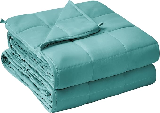 yescool Weighted Blanket for Adults (20 lbs, 48" x 72", Teal) Cooling Heavy Blanket for Sleeping Perfect for 190-210 lbs, Twin Size Breathable Blanket with Premium Glass Bead, Machine Washable