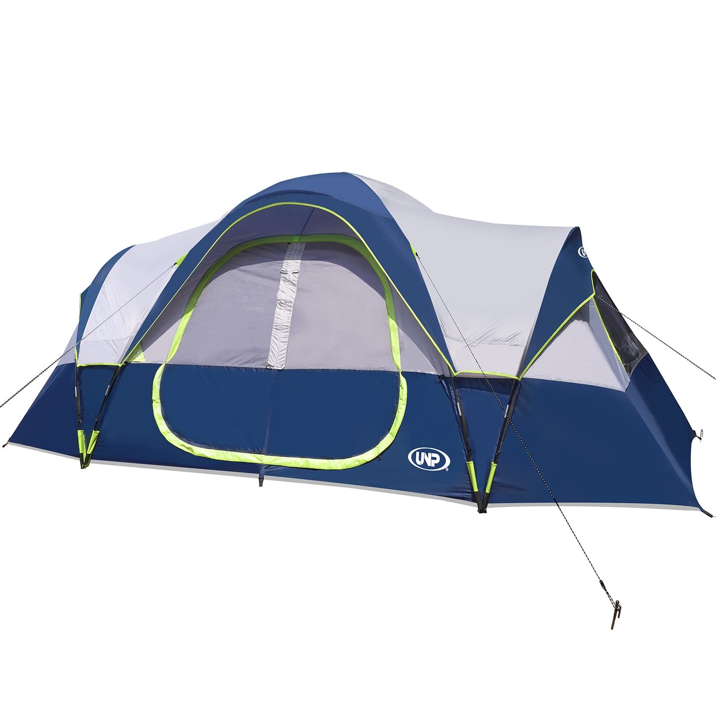 UNP Camping Tent 10-Person-Family Tents, Parties, Music Festival Tent, Big, Easy Up, 5 Large Mesh Windows, Double Layer, 2 Room, Waterproof, Weather Resistant, 18ft x 9ft x78in