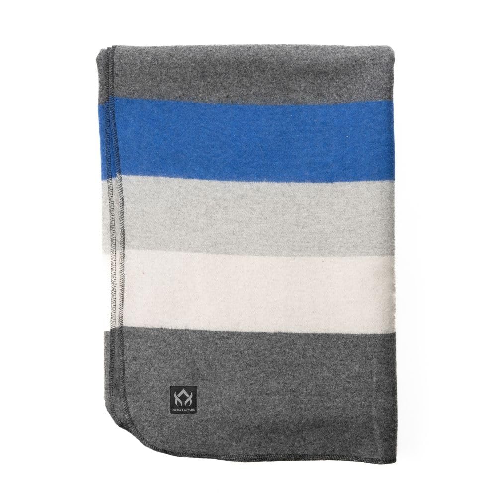 Arcturus Rainier Wool Blanket - 4.5lbs Warm, Heavy, Washable, Large | Great for Camping, Outdoors, Survival & Emergency Kits (Sunset Peak)