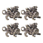FAVOMOTO Retro Car Keychain Set 4Pcs Golden Brass Feng Shui Dragon Shape