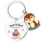 GiftoBi Capybara Animal Keychain Stainless Steel 3x3cm Silver B Unisex