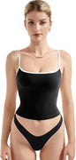 Women Square Neck Tank Top - Summer Cami with Adjustable Straps