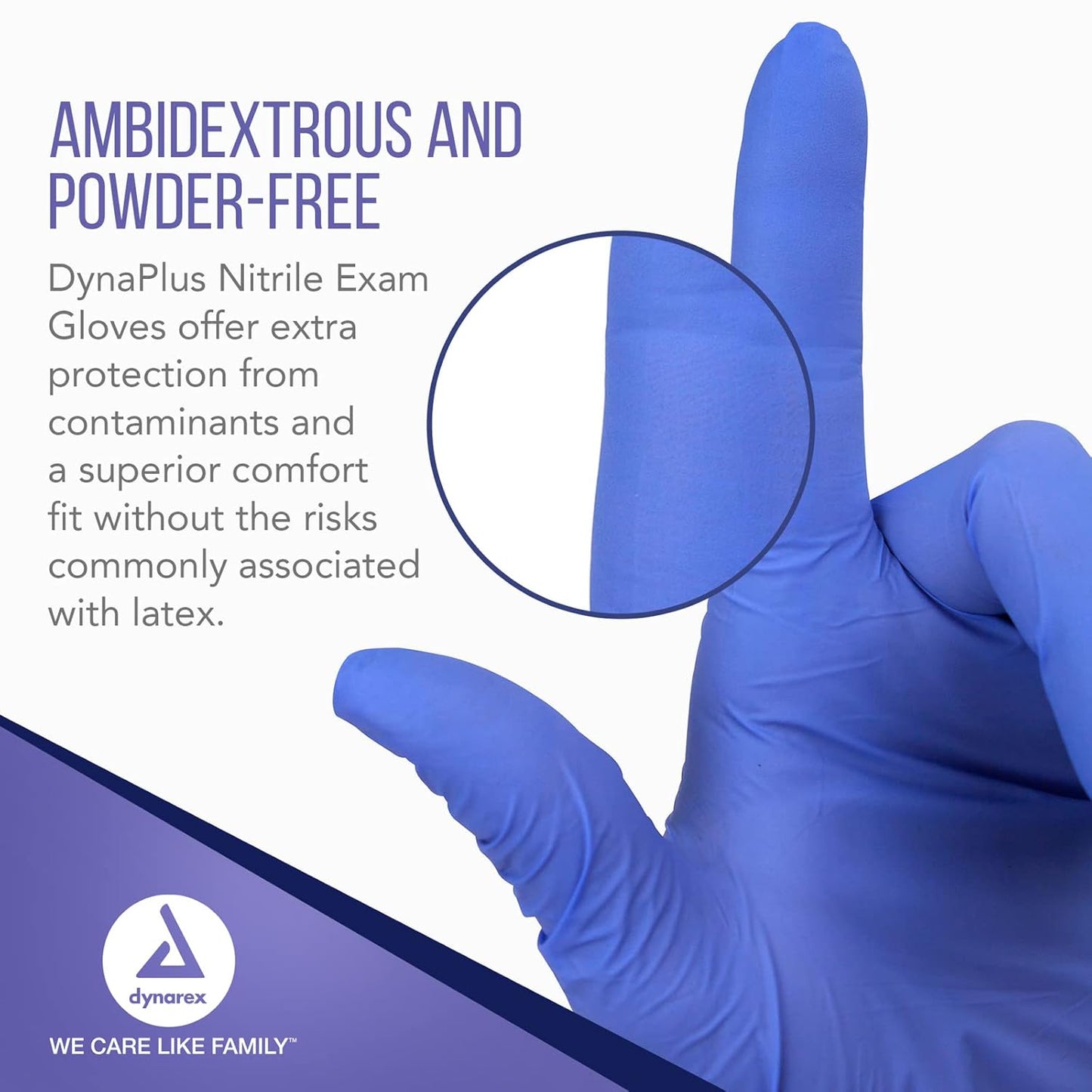 Dynarex DynaPlus Nitrile Exam Gloves 2 Mil Thick, Powder-Free, 10bxs/case