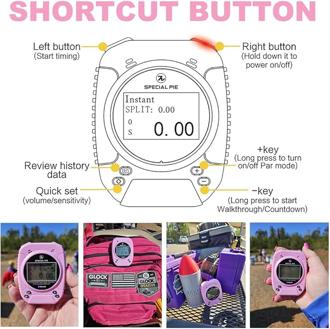 Shot Timer for Shooting Competition,Shot Timers with Protect Cover,Seamless Connection Device, Shooting Timer for Training&Dry Fire