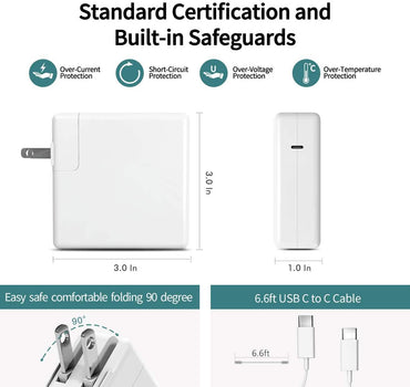 61W USB C Charger Power Adapter for MacBook