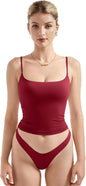 Women Square Neck Tank Top - Summer Cami with Adjustable Straps