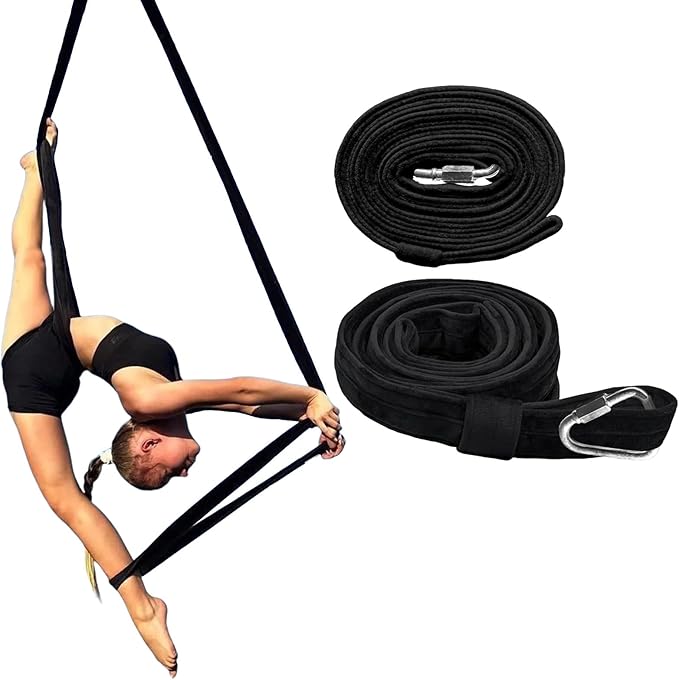 PRIOR FITNESS Aerial Yoga Straps 2m/6.6ft - Heavy Duty Circus Loops for Trapeze & Acrobatics[2 Pack],1850kg Load Capacity Medical-Grade Nylon