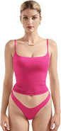 Women Square Neck Tank Top - Summer Cami with Adjustable Straps