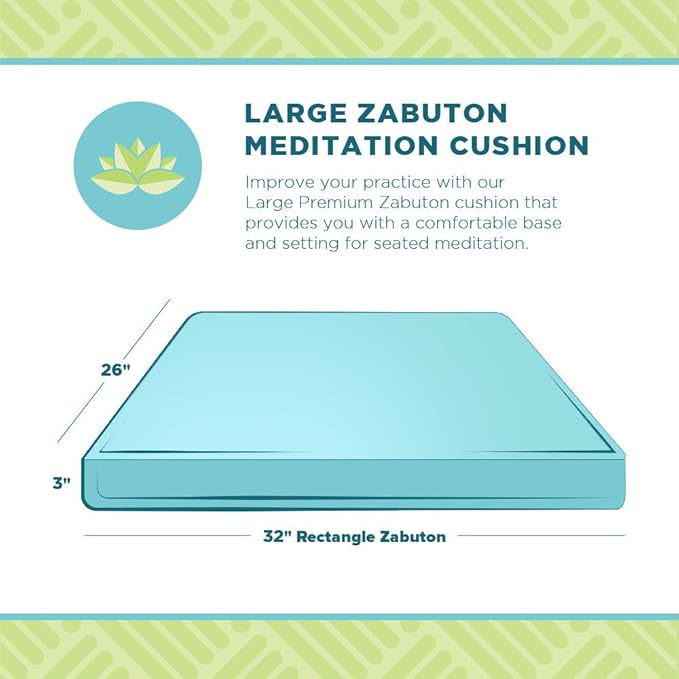 BEAN PRODUCTS MEDITATION CUSHION - Zabuton Meditation Pillows for Sitting on Floor, Yoga Cushion, Cotton Yoga Pillow, Zen Kneeling Prayer Pad- MADE IN USA - Premium 32x26x3, PURPLE