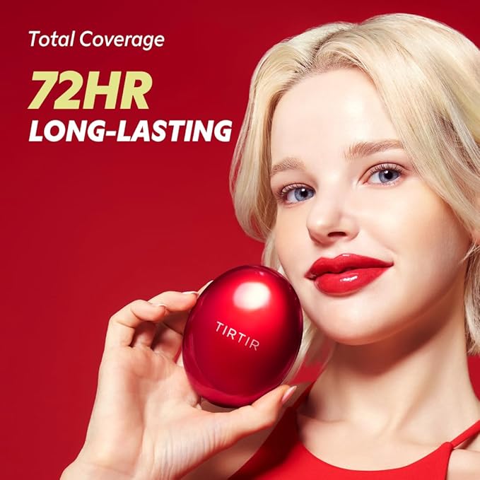 [*Mini Size*] TIRTIR Mask Fit Red Cushion Foundation | Full coverage, Weightless, Skin fit, Satin Glow Finish, Korean Makeup, beauty, Tattoo cover up, Buildable (#13W Cream, 0.15 Fl Oz)
