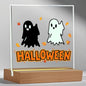 YouerCrystal Halloween Sign Colorful Glass Ghost Decor 3.94 Inch