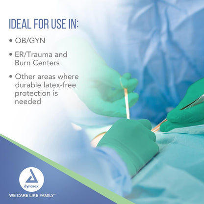 Dynarex Sterile Nitrile Surgical Gloves, Powder-Free, Blue - 50pairs/bx, 4bxs/cs (200 Count)
