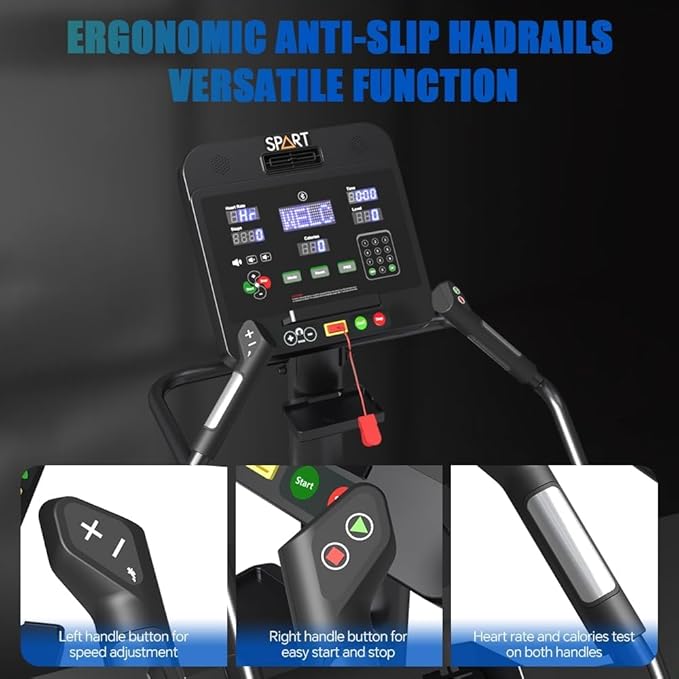 SPART Stair Stepper Machine, Commercial Stair Climber with LED Screen, Stair Exercise Machine with 15 Speed Levels, Speaker, Fan Cooling, Wireless Charge and Safety Key for More Fun in Home Gym