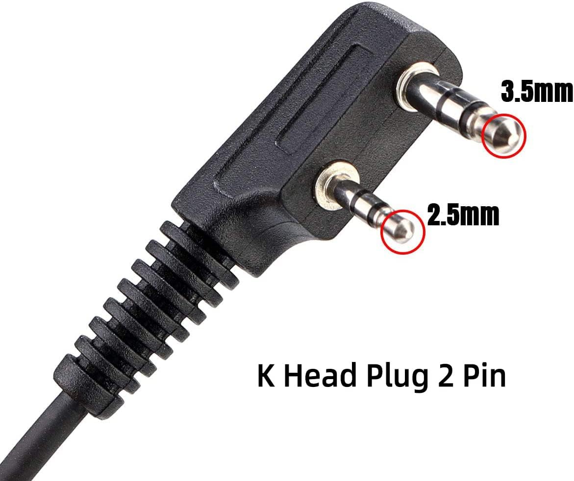 Retevis RT22 Walkie Talkie Earpiece with Mic, Earhook, 2 Pin, for RT22 RT68 RT21 H-777 RT86, Compatible with Pxton Baofeng BF-888S BF-T26 Kenwood Two Way Radio, Two Way Radio Earpiece(1 Pack)