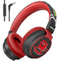 Kids Headphones Volume Limited 85/94dB - Wired Over-Ear Foldable Headset with Microphone Pink