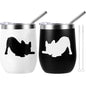 Yoiemivy French Bulldog Insulated Wine Tumbler Set 2, 12oz, Christmas Gift