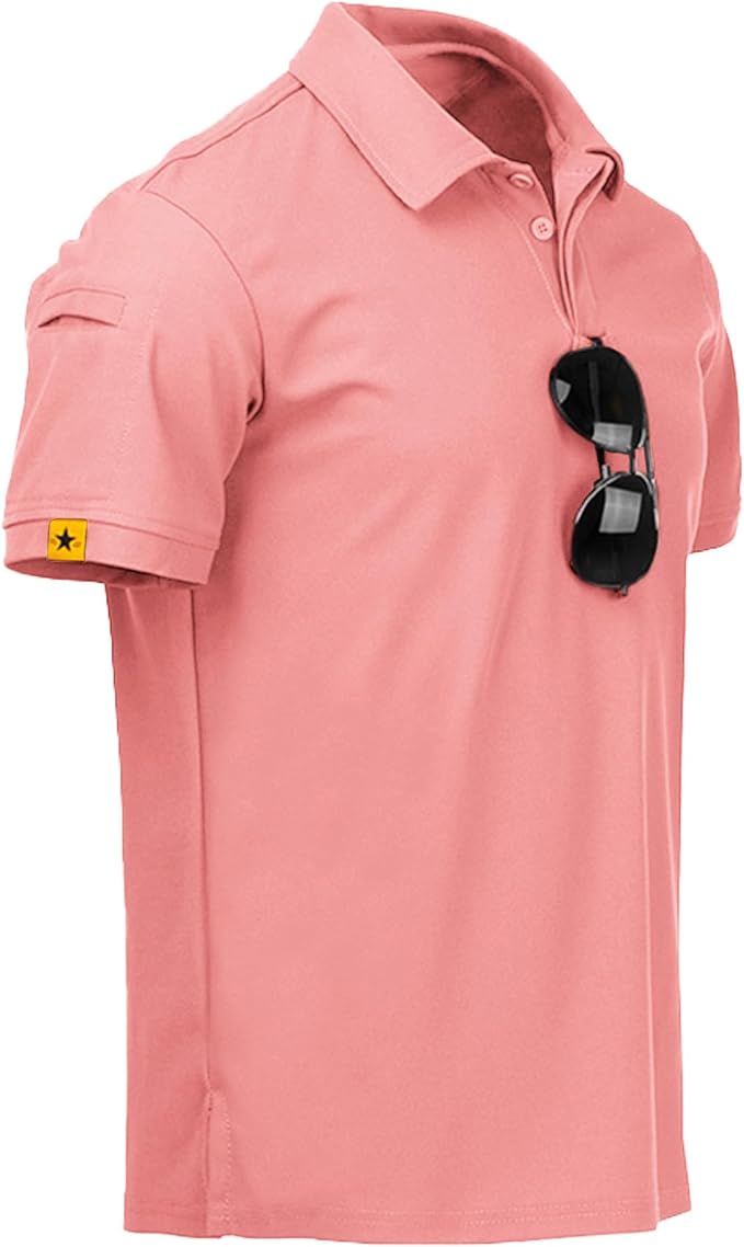 SCODI Mens Polo Shirts Performance Short Sleeve Tactical Shirts Athletic Golf Shirt for Men Daily Casual Collared T-Shirt
