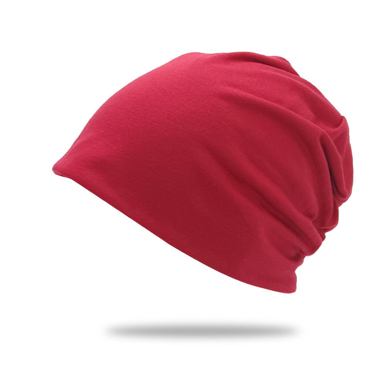 All-season, Versatile Solid-color Slouchy Beanie With A Knitted Wrap-around Design