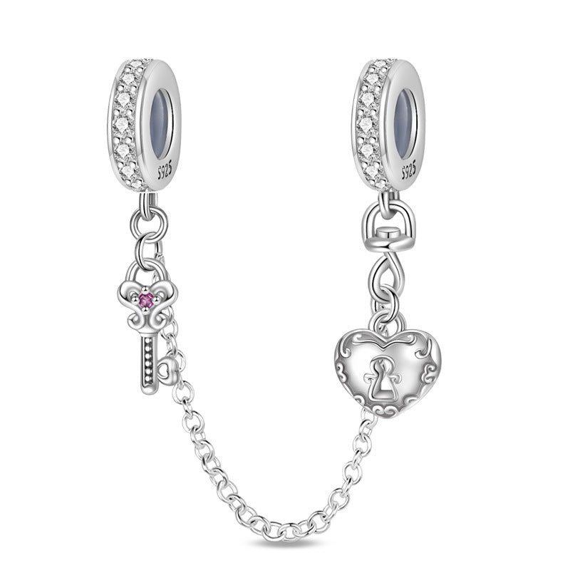 Retro Heart Lock Key Pendant Accessory