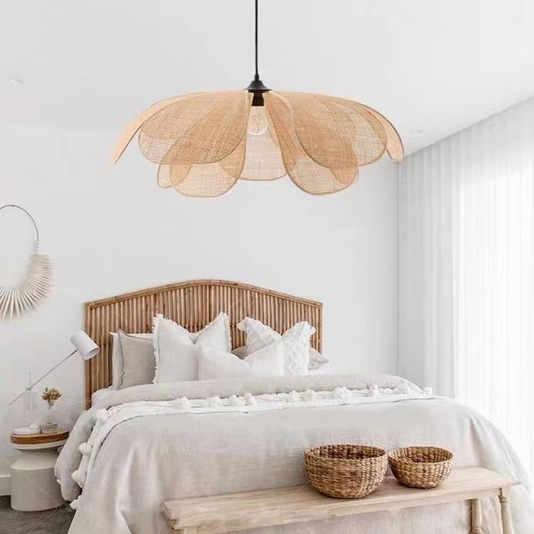 Handmade Bamboo Rattan Japanese Petal Ceiling Lamp