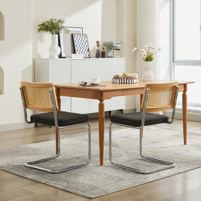 Mid Century Modern Dining Chairs Set of 2, Velvet Accent Chairs with Natural