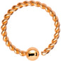 16G 3/8" Rose Gold Tone IP So Twisted Captive Style Seamless Ring