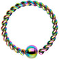 16G 3/8" Rainbow IP So Twisted Captive Style Seamless Ring