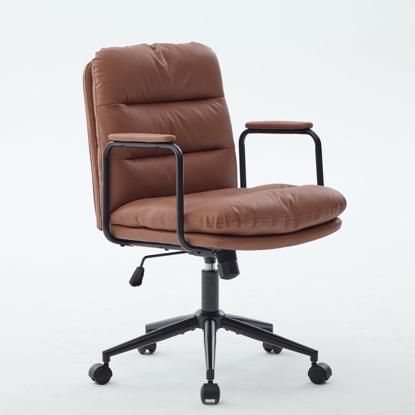 Office Chair,Mid Back Home Office Desk Task Chair with Wheels and Arms Ergono...