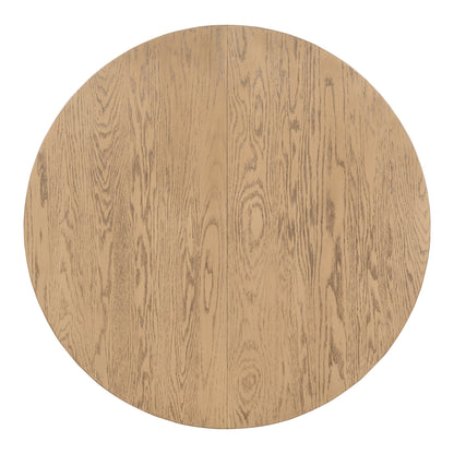 5-Piece Retro Functional Dining Table Set Wood Round Extendable Dining Table