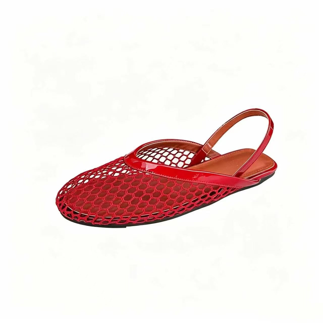 Mesh Hollowed-out Closed-toe Flat Sandals For Women