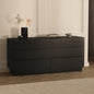 Dresser Minimalist 6-Drawer Black MDF Handleless 72x20x33.1 In