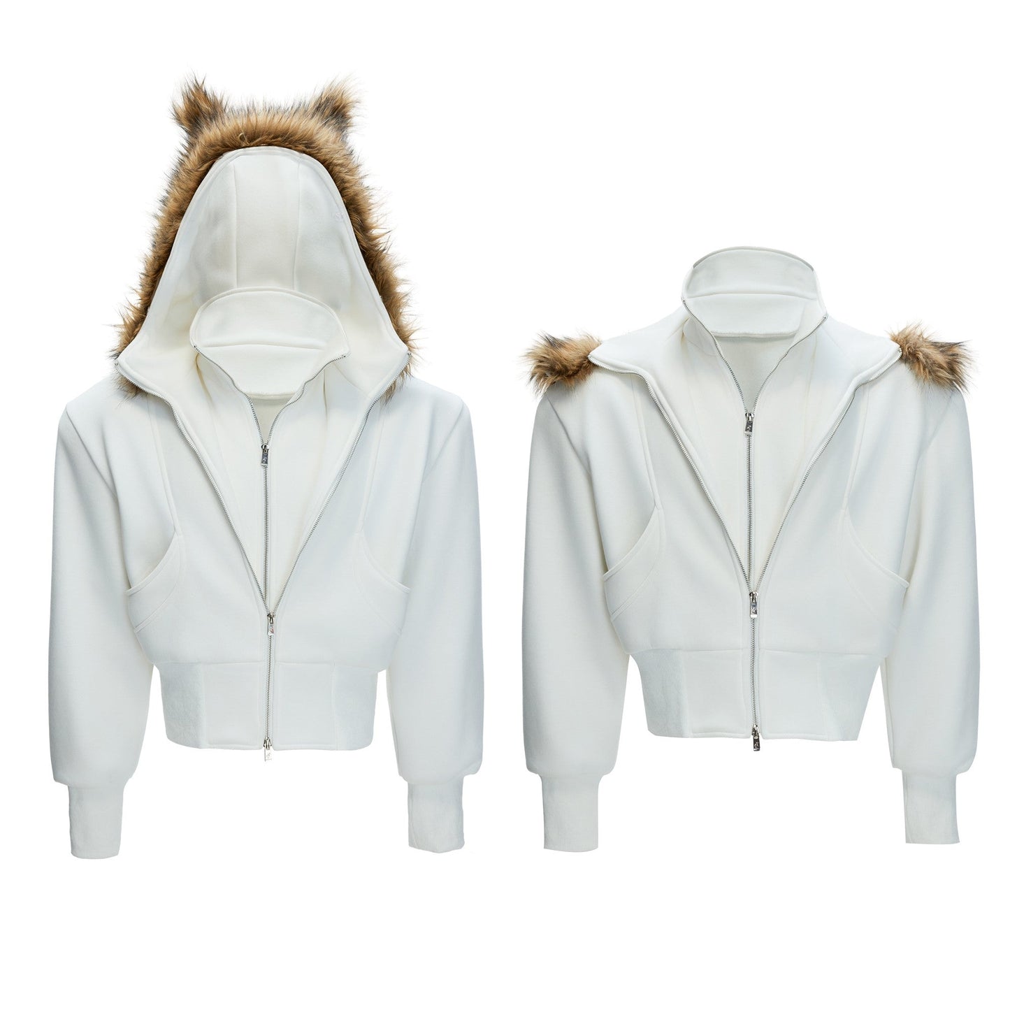 Fake Two-piece Hooded Sweatshirt Jacket For Winter