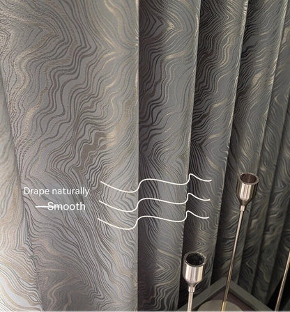 High Precision Gold Thread Wave Pattern Jacquard Fabric