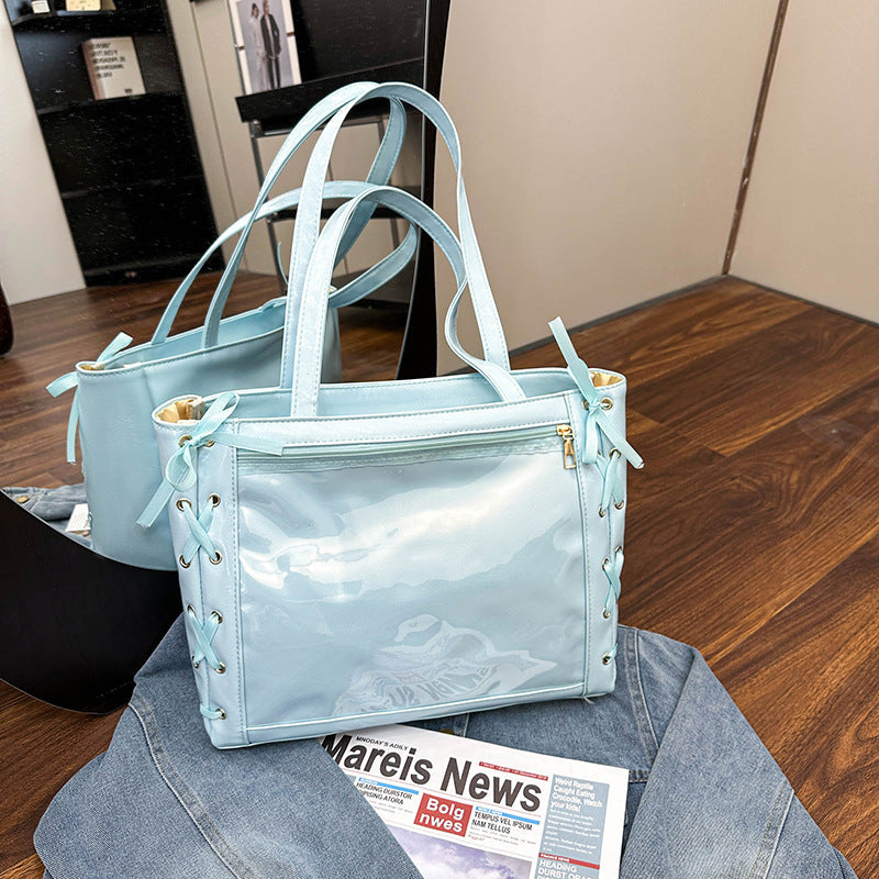Large-Capacity Ribbon Bow Handheld Shoulder Bag