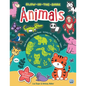 Glow-In-The-Dark Animals Sticker Activity Book - Paperback