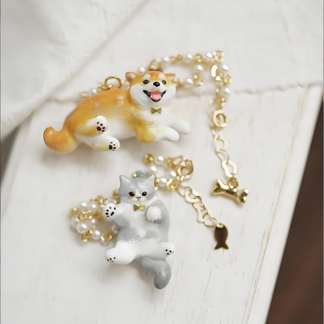 Pet Cat Pendant Necklace Clavicle Chain