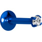 5/16 Clear 2mm Gem Blue IP Internally Threaded Labret Monroe Tragus