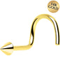 Solid 14K Yellow Gold CONE Nose Ring