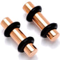8G Rose Gold Tone Anodized Titanium Micro Straight Plug Set
