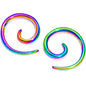 Rainbow Anodized Titanium Micro Spiral Taper Set 12G to 8G