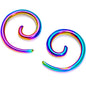 Rainbow Anodized Titanium Micro Spiral Taper Set 12G to 8G