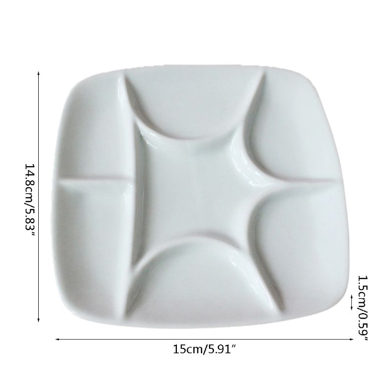 Ceramic Chinese Painting Supplies, Calligraphy And Painting Supplies, Grid Square 6-inch Palette
