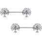 9/16 Clear Gem Trio Fruit Tree Barbell Nipple Ring Set