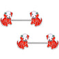 14G 9/16 Red Puppy Parade Barbell Nipple Ring Set