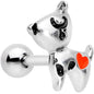 16G 1/4 Red Heart Dog Lover Tragus Cartilage Earring