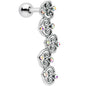 1/4 Aurora Gem Swirl Heart Cascade Tragus Cartilage Earring