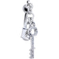 Lockdown Pad Lock and Bit Key Reversible Top Mount Dangle Belly Ring